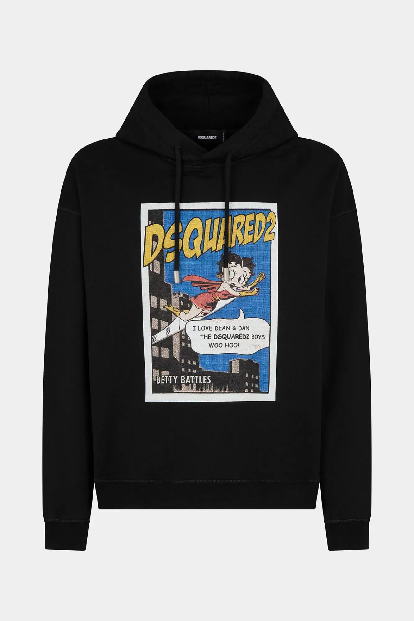 Sweatshirts^Dsquared2 Betty Boop Sweatshirt Met Normale Pasvorm En Capuchon Zwart
