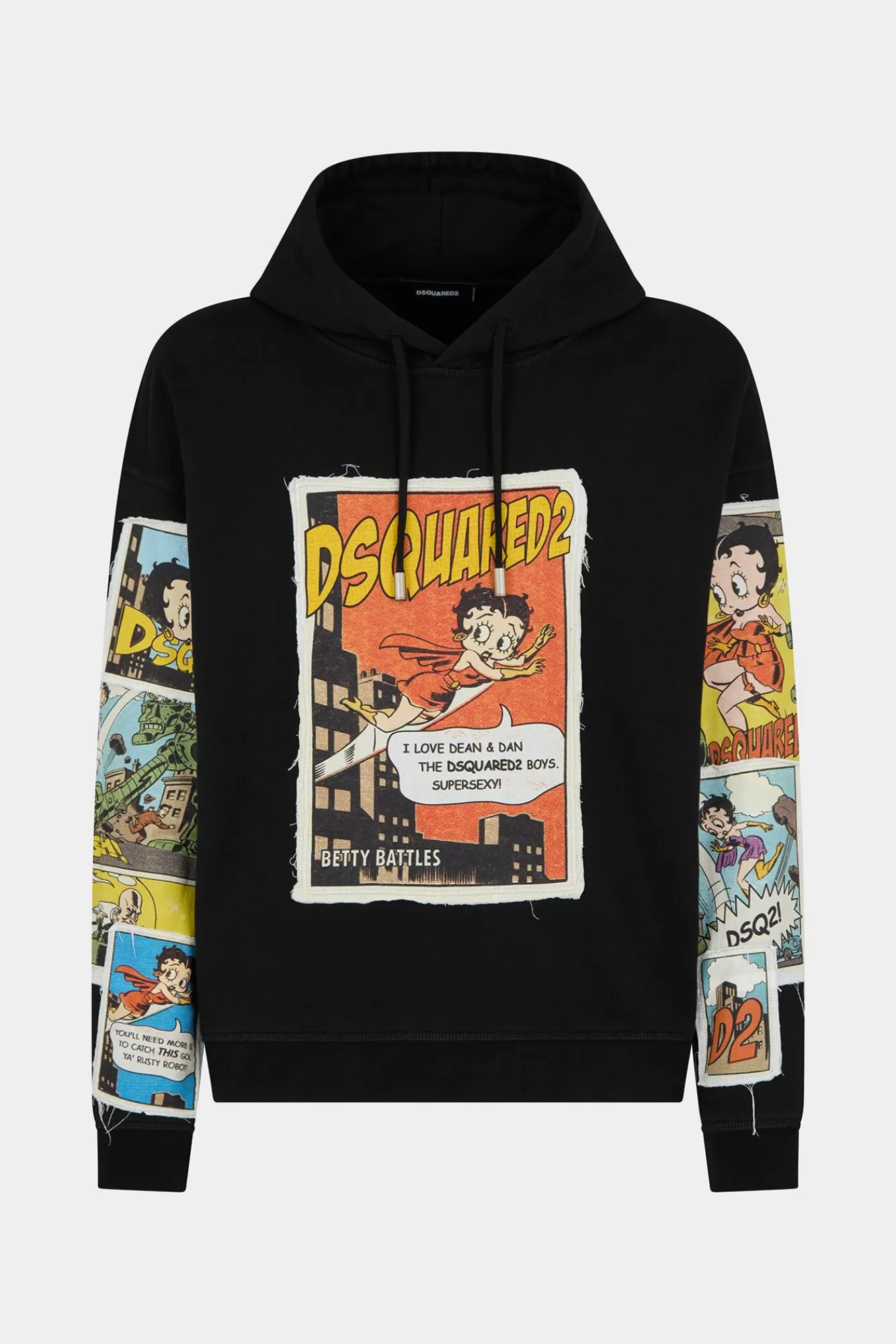 Sweatshirts^Dsquared2 Betty Boop Sweatshirt Met Normale Pasvorm En Capuchon Zwart