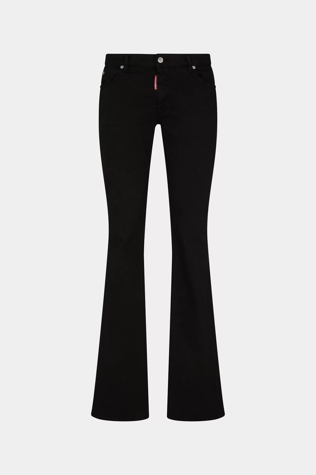 Jeans^Dsquared2 Bull Geverfde Flare Twiggy Jeans Met Middelhoge Taille Zwart