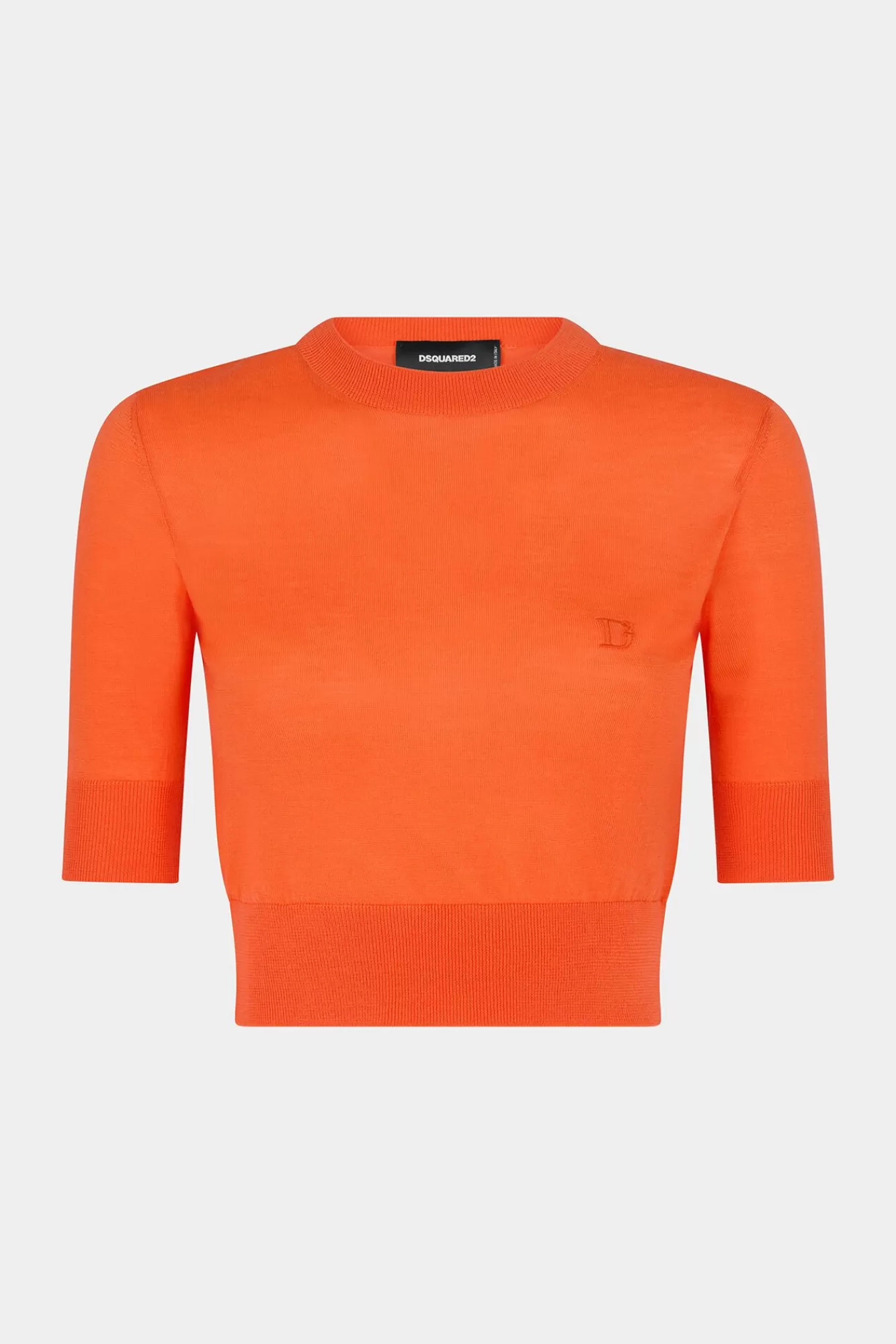 Gebreide Kleding^Dsquared2 D2 Gebreide Trui Met Korte Mouwen En Korte Mouwen Uitbundigheid Oranje
