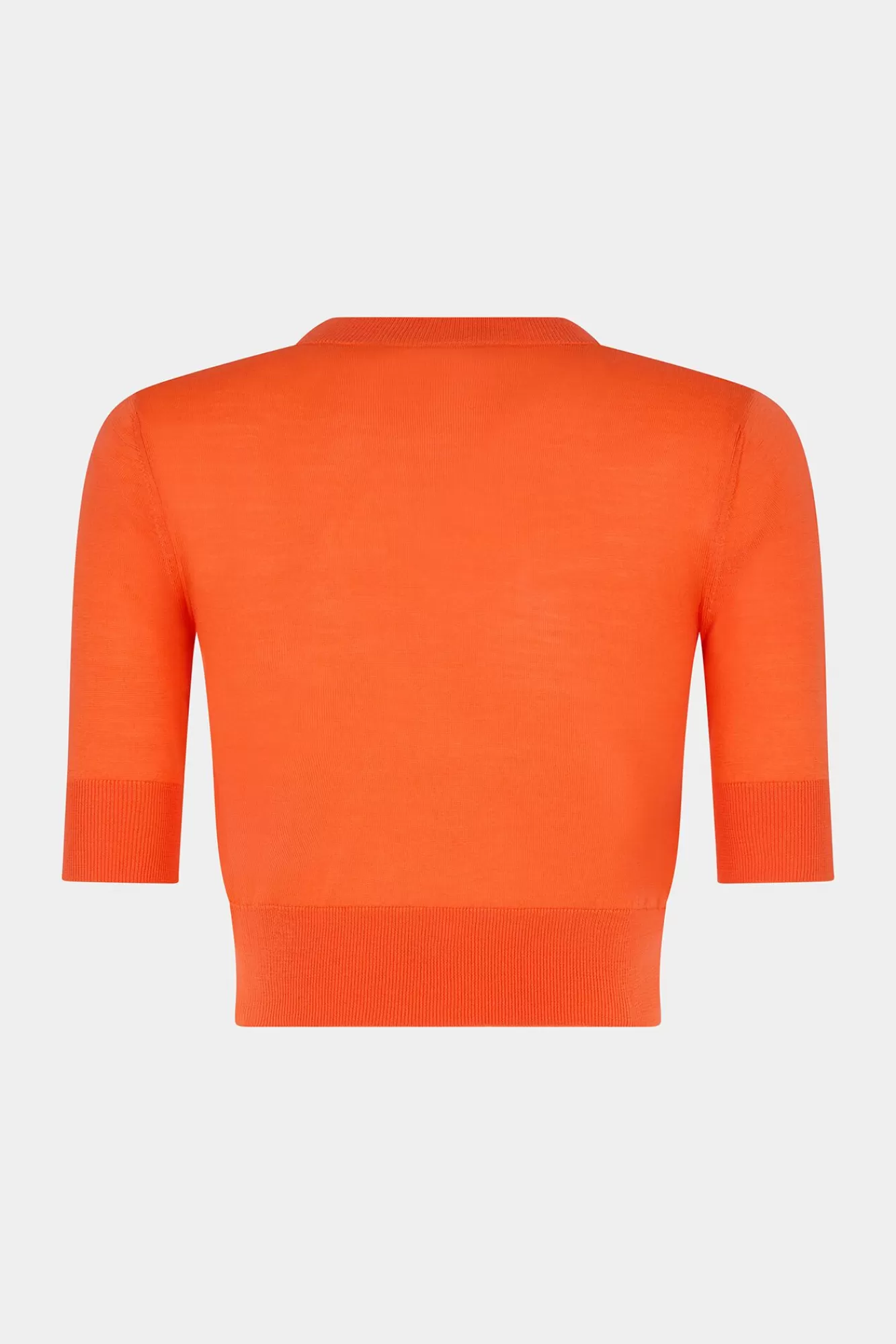 Gebreide Kleding^Dsquared2 D2 Gebreide Trui Met Korte Mouwen En Korte Mouwen Uitbundigheid Oranje