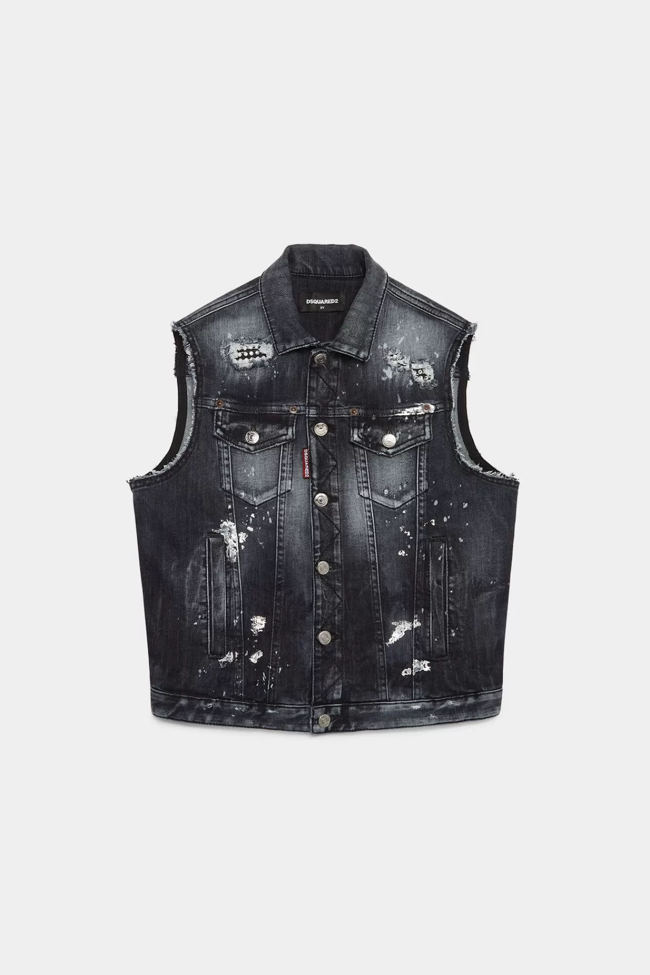 Junior^Dsquared2 D2Kids Junior Denimvest Zwart