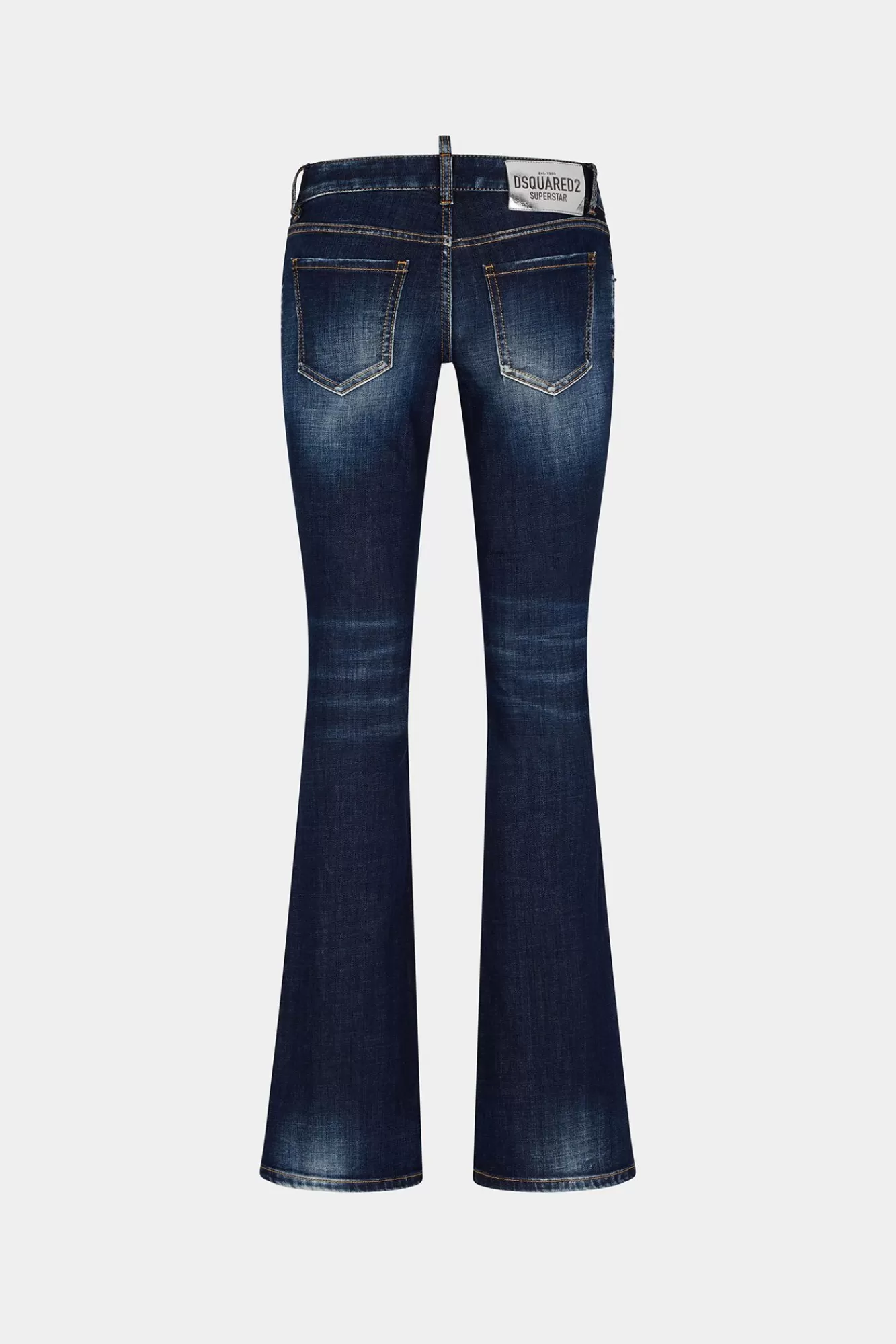 Jeans^Dsquared2 Diamond Super Star Wash Medium Taille Flare Jeans Marine