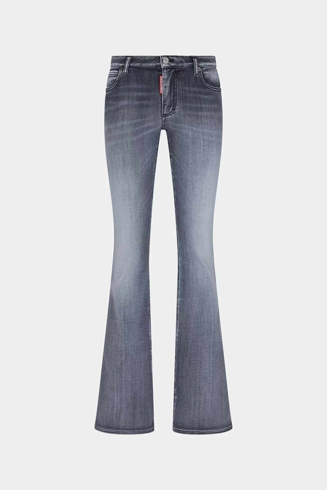 Jeans^Dsquared2 Grijze Flare Jeans Met Normale Wassing En Middelhoge Taille Zwart