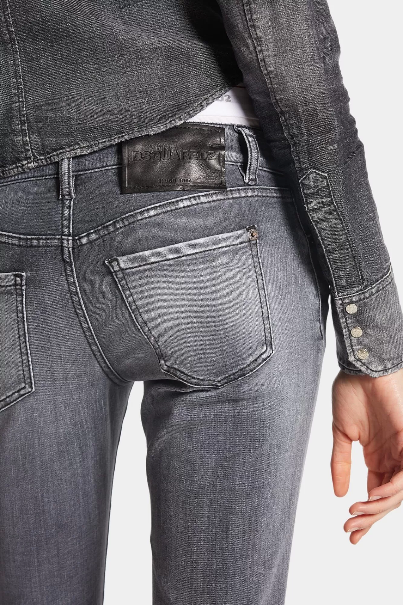 Jeans^Dsquared2 Grijze Flare Jeans Met Normale Wassing En Middelhoge Taille Zwart