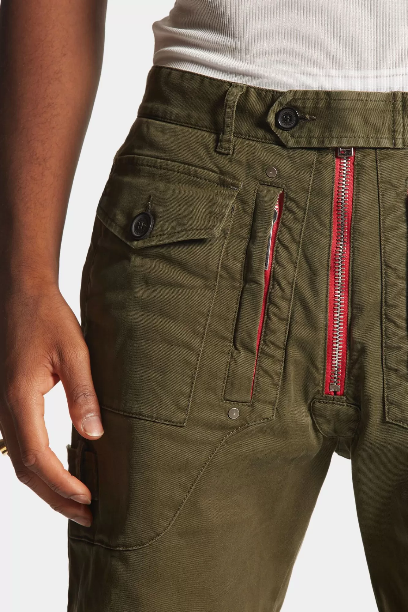 Co-Orden^Dsquared2 Heritage Multipockets Marineshort Militaire Groen
