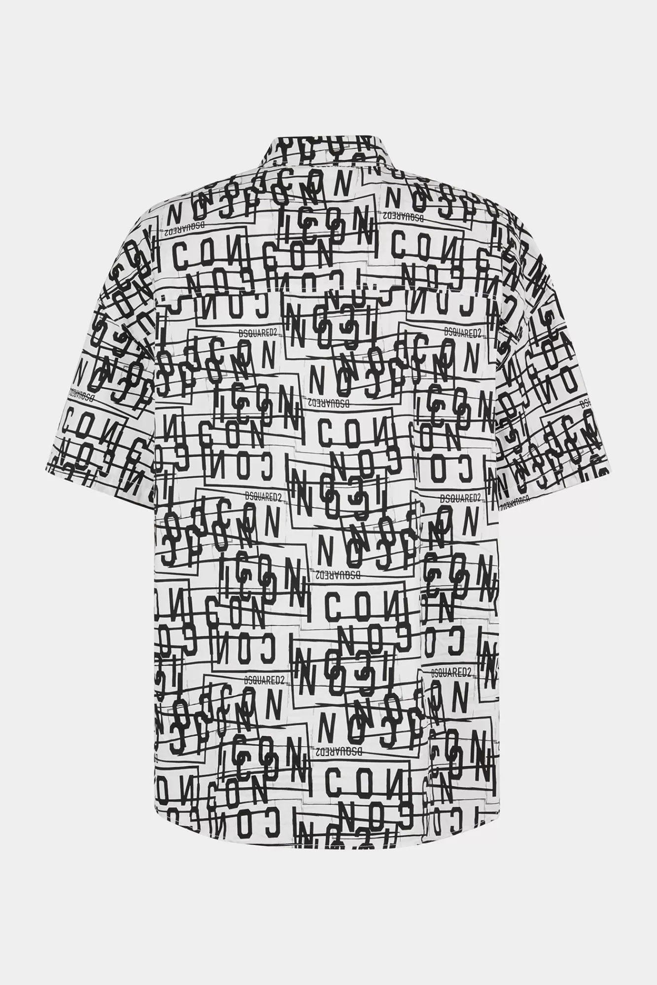 Overhemden^Dsquared2 Icon Stamps Oversize Overhemd Met Korte Mouwen Wit Zwart