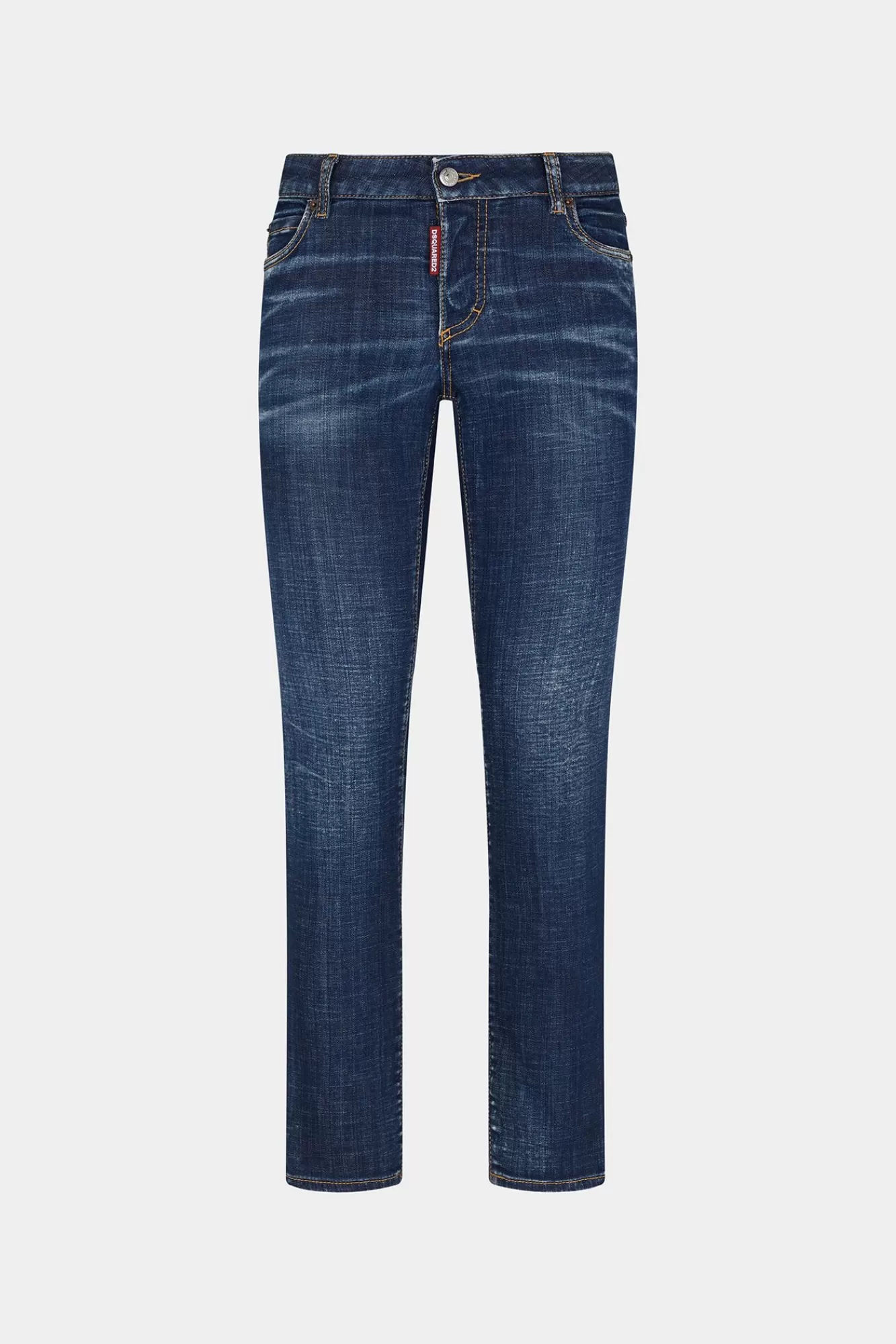 Jeans^Dsquared2 Jennifer Jean Met Donkere Geperste Wassing En Middelhoge Taille Marine