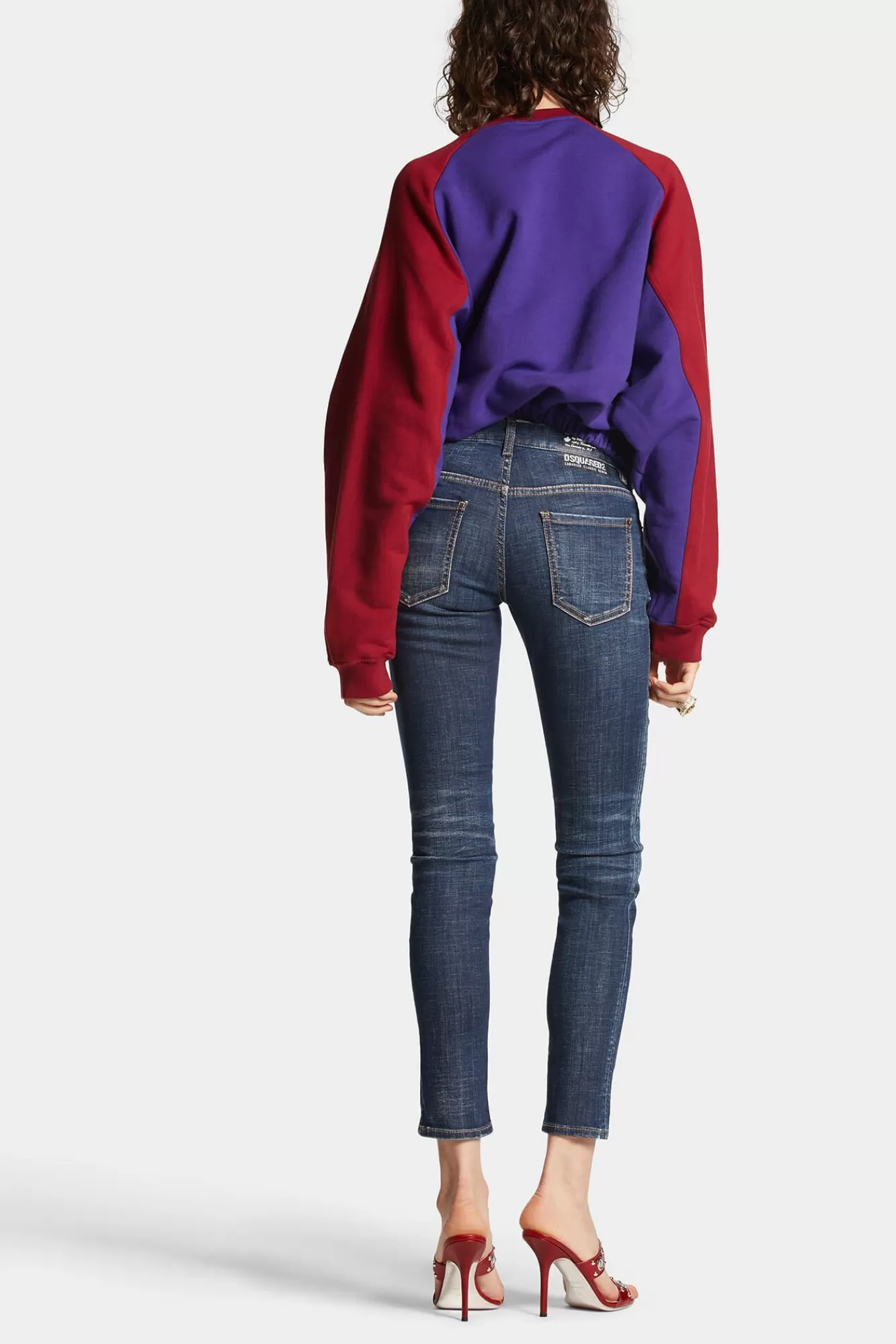 Jeans^Dsquared2 Jennifer Jean Met Donkere Geperste Wassing En Middelhoge Taille Marine