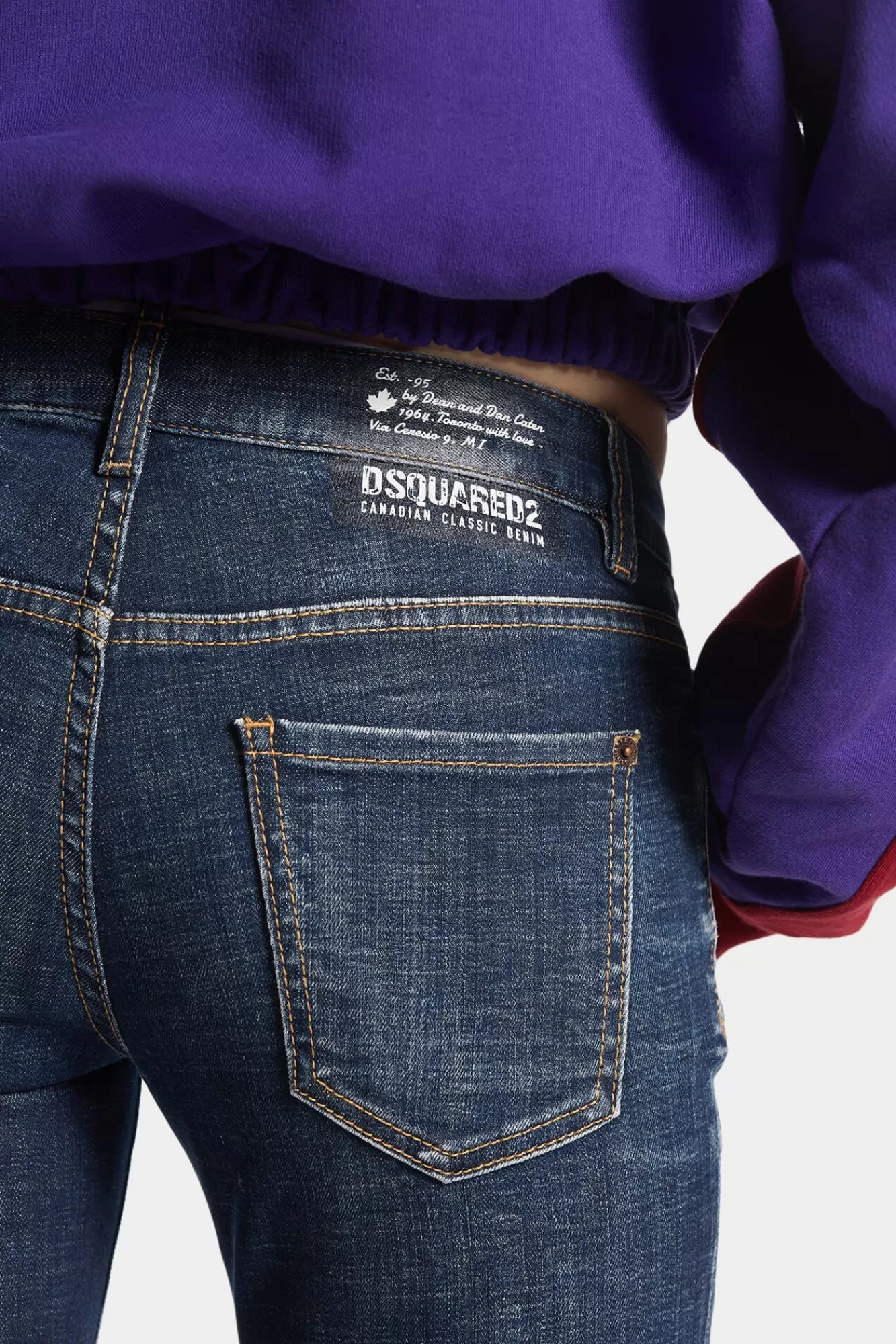 Jeans^Dsquared2 Jennifer Jean Met Donkere Geperste Wassing En Middelhoge Taille Marine