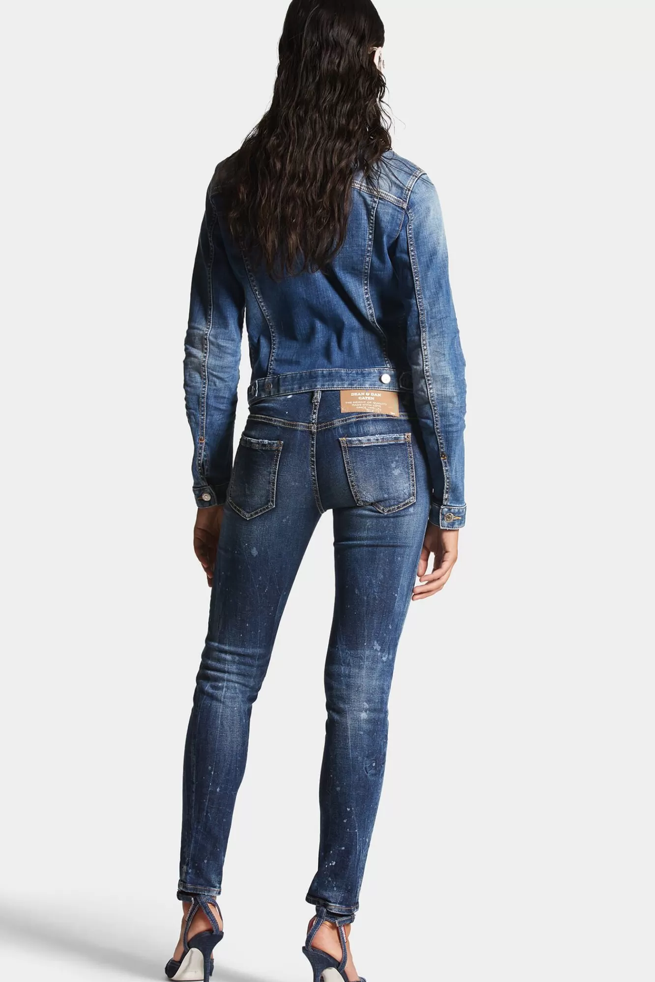 Jeans^Dsquared2 Jennifer Jeans Met Donkere Beschimmelde Wassing En Middelhoge Taille Marine