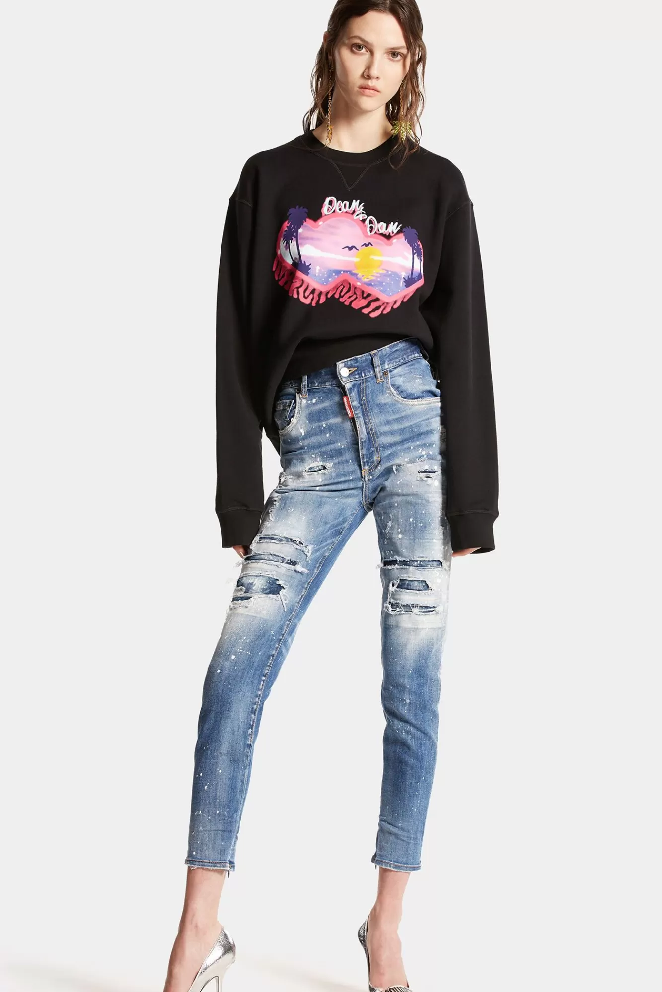 Jeans^Dsquared2 Lichte Twiggy Jeans Met Hoge Taille In Miami Wash Marine