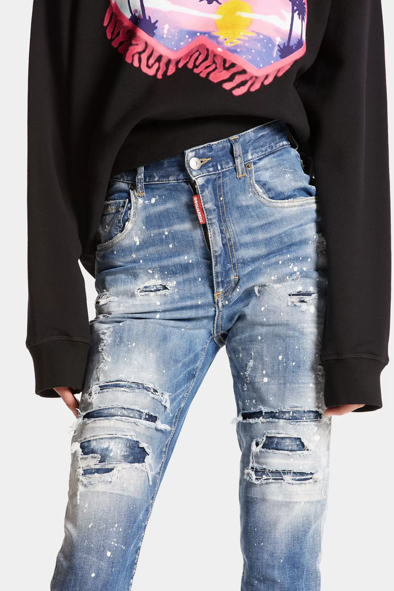 Jeans^Dsquared2 Lichte Twiggy Jeans Met Hoge Taille In Miami Wash Marine