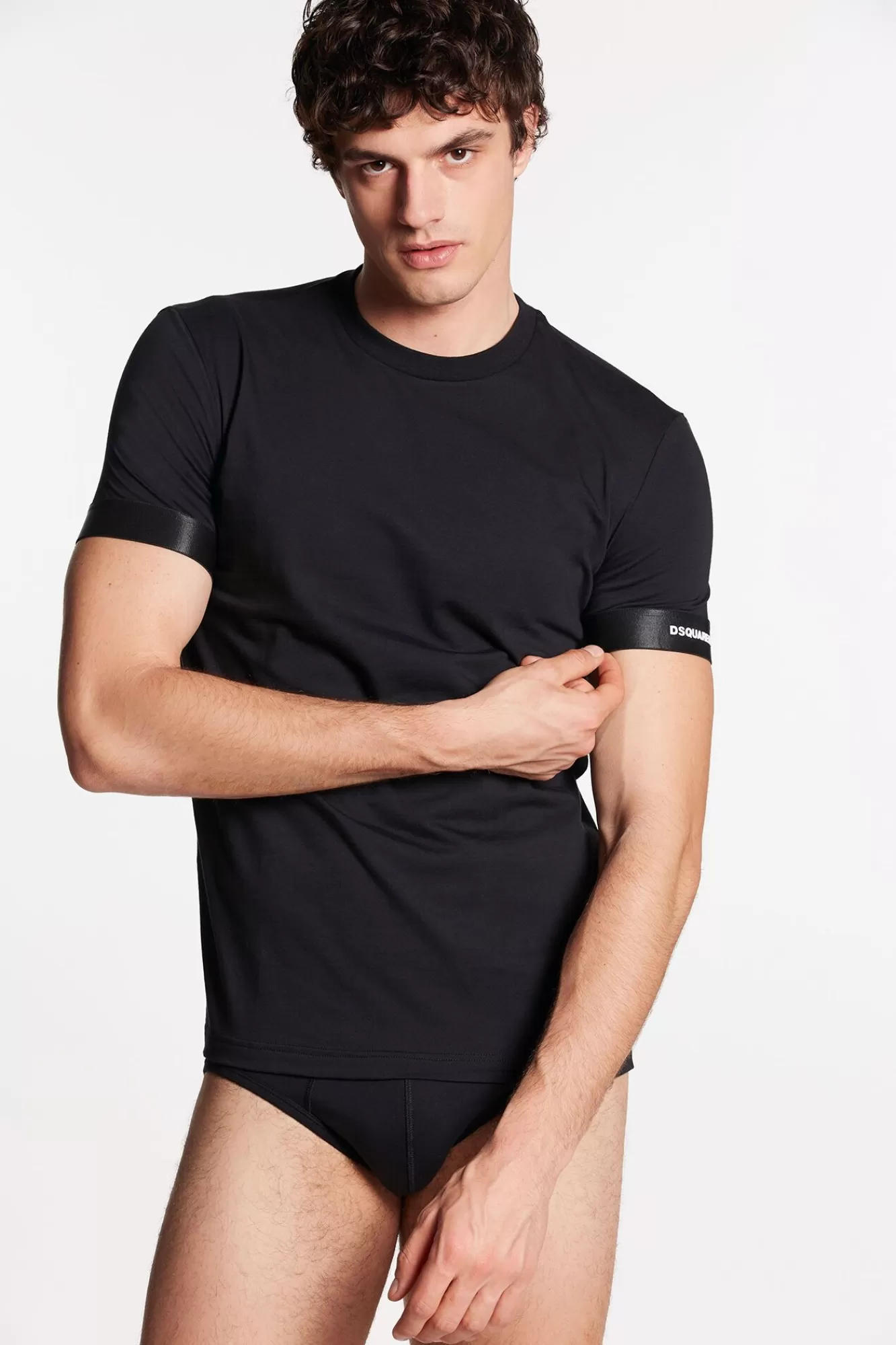 Ondergoed^Dsquared2 Technicolor T-Shirt Met Ronde Hals Zwart