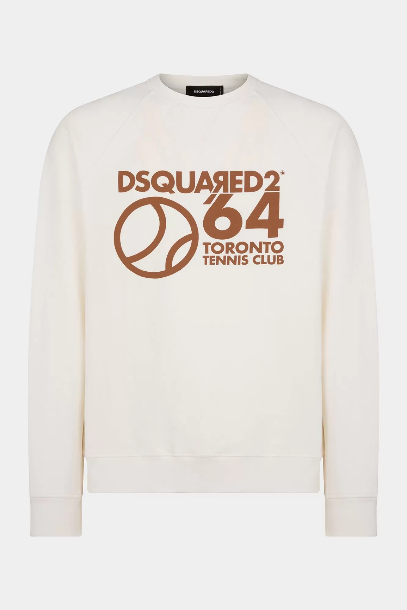 Sweatshirts^Dsquared2 Toronto Tennis Club Cool Raglan-Fit Sweatshirt Met Ronde Hals Gebloten Wit