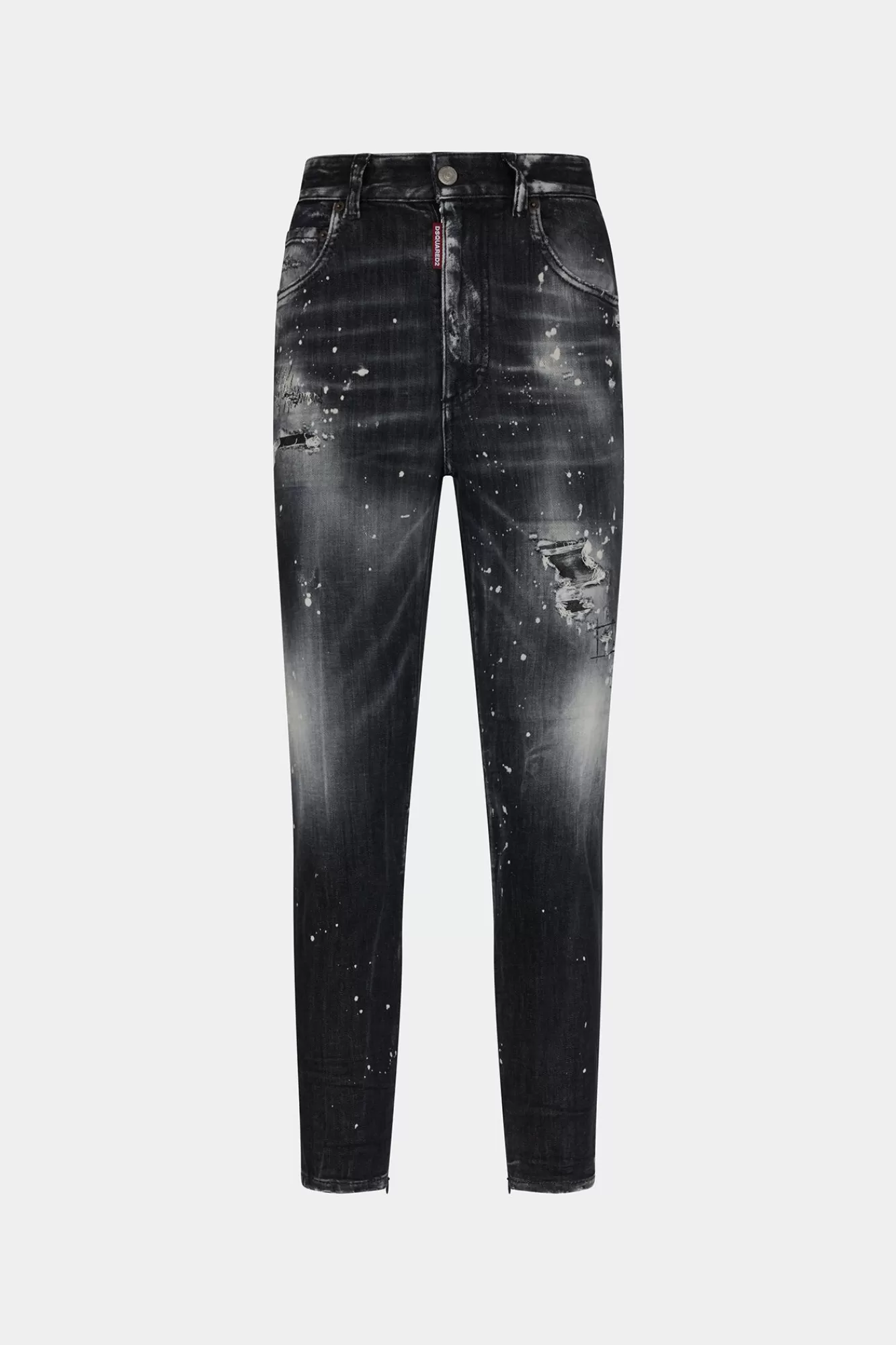 Jeans^Dsquared2 Twiggy Jean Met E Gescheurde Wassing En Hoge Taille Zwart